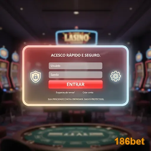Tela de login do aplicativo 186bet com foco na segurança.