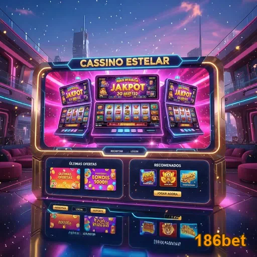 Tela do cassino estelar da 186bet com jackpots disponíveis.