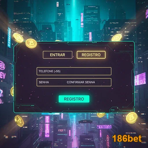 Tela de registro da 186bet para slots e serviços VIP.