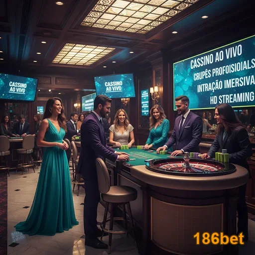 Jogadores interagindo em cassino ao vivo no 186bet.