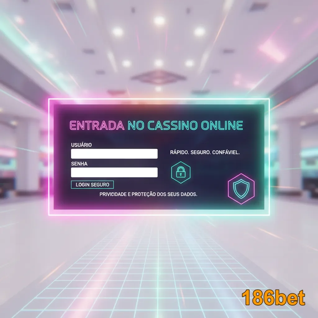 Tela de login do cassino online da 186bet com segurança.