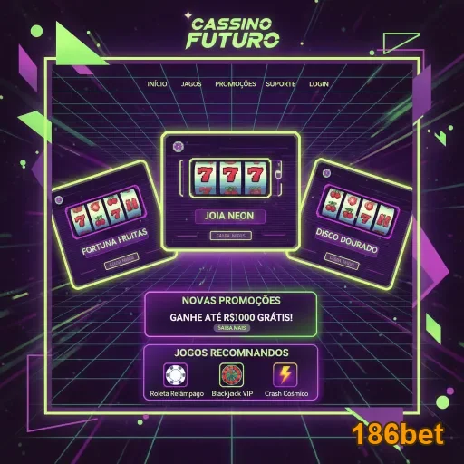 Interface da 186bet com serviços VIP e jogos de cassino.