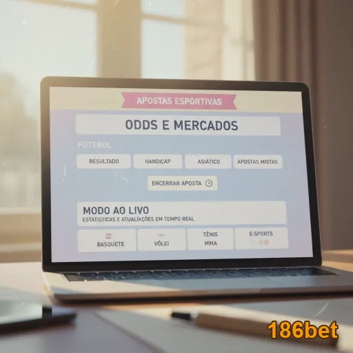 Página da 186bet mostrando odds e mercados de apostas.
