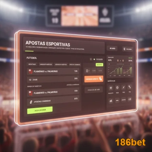 Tela de apostas ao vivo na 186bet com odds para futebol.