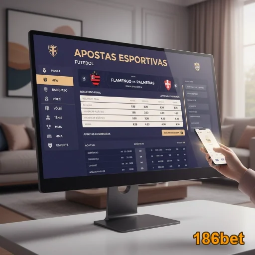 Tela do aplicativo 186bet com odds de apostas esportivas.