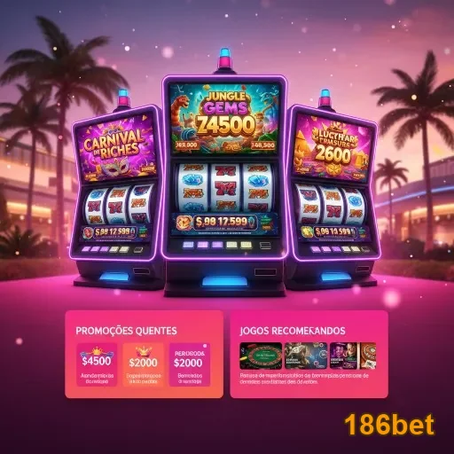 Caça-níqueis da 186bet com promoções e jogos destacados.