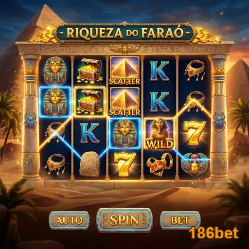 Interface do 186bet apresentando diversos slot games variados.