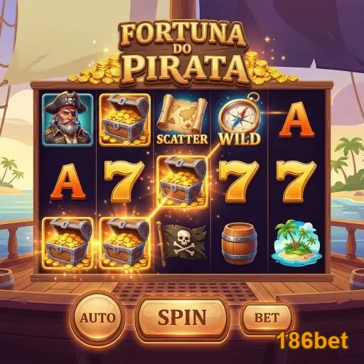 Tela do jogo Fortuna do Pirata no site 186bet.