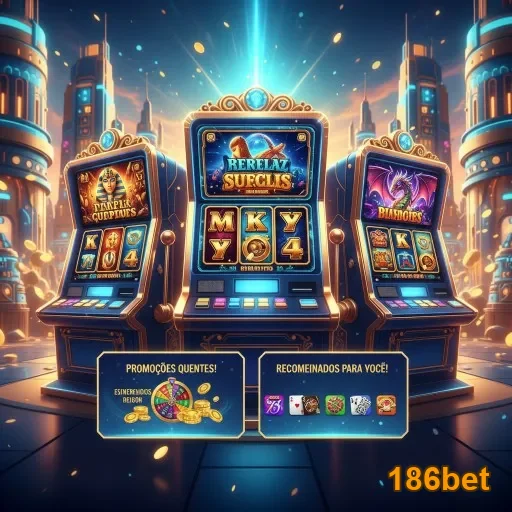 Slots da 186bet destacando jogos e promoções VIP.