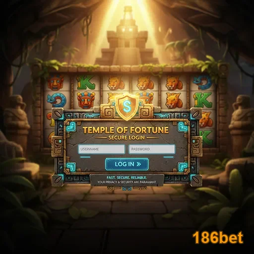 Tela de login segura da plataforma 186bet com jogo VIP.