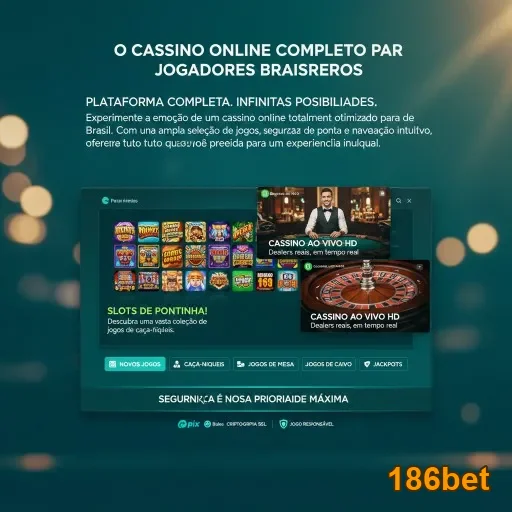 Interface intuitiva do site 186bet com jogos de cassino.