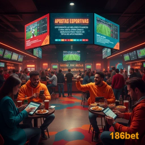 Ambiente VIP da 186bet com apostas esportivas em destaque.